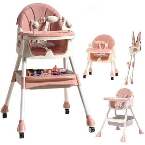 Chaise haute pour bébé 5 en 1 avec barre de jouets