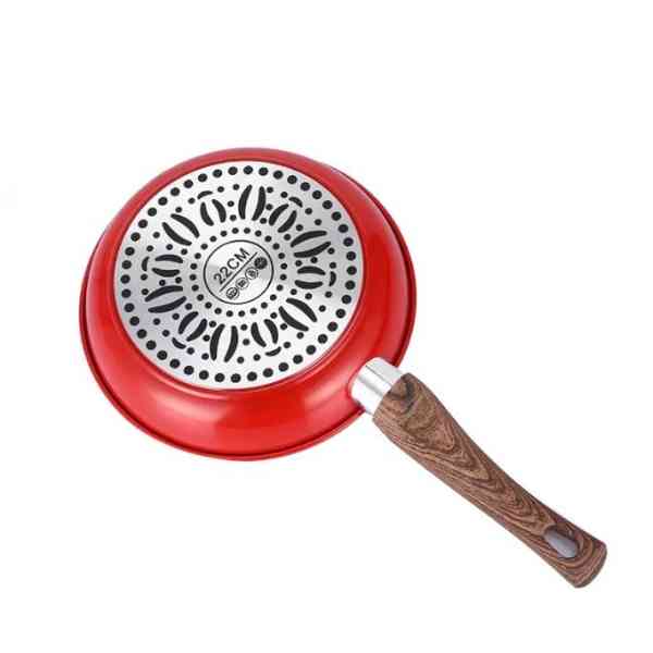 Poêle à frire Teffal à double fond rouge vif, moins de fumée d'huile, antiadhésive et délicate poêle multifonction