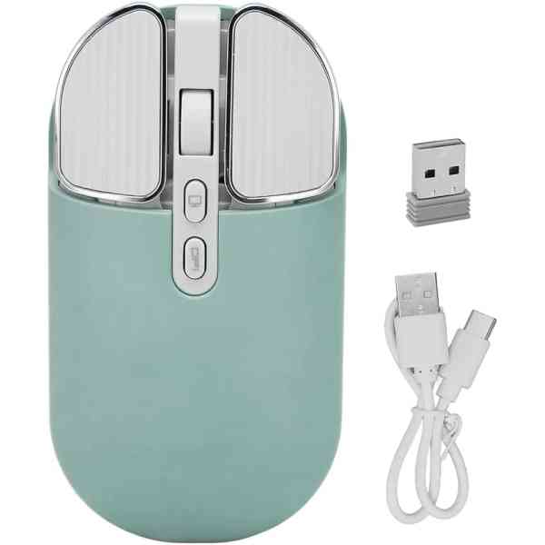 Souris Bluetooth sans fil 2,5 g double mode avec récepteur USB, rechargeable et silencieuse