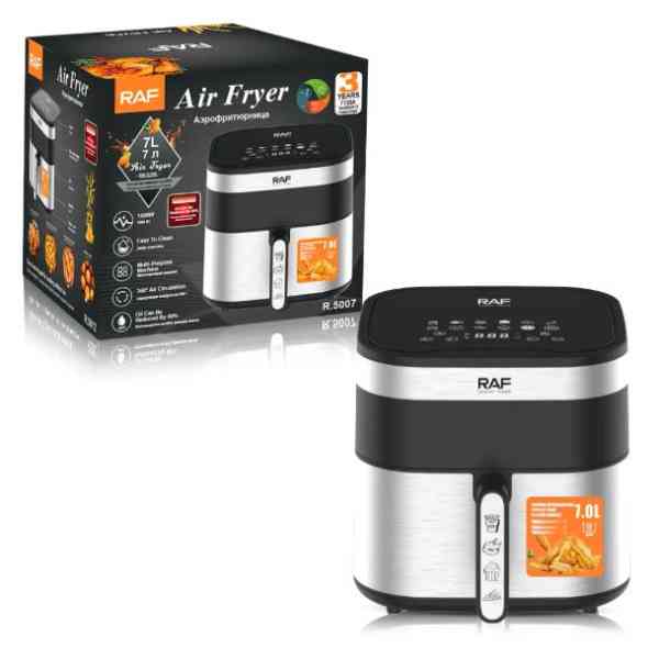Friteuse à air électrique multifonctionnelle à écran tactile LCD en acier inoxydable RAF 1600 W 7,0 L