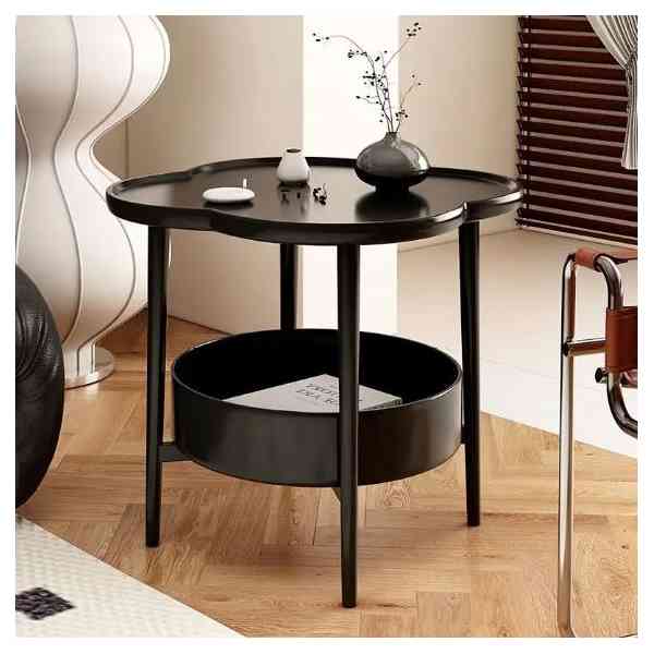 Table basse à 2 niveaux, petite table, salon, tables d'appoint, table basse ronde, pour chambre, balcon, bureau