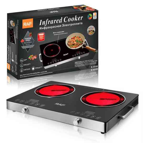 Cuisinière infrarouge double puissante Affichage LED en plaque de microcristal