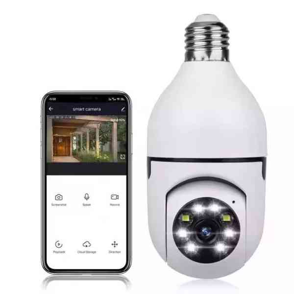 Caméra de surveillance sans fil 2MP avec douille E27 1080P, éclairage de sécurité WiFi