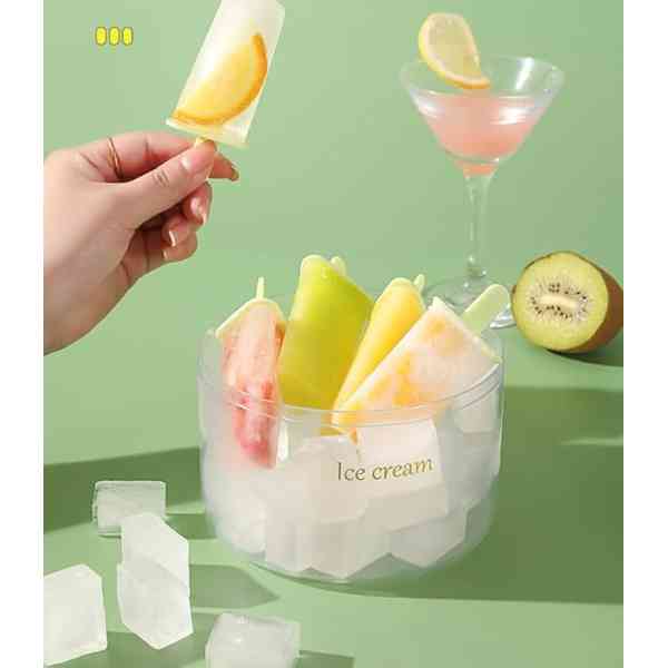 Cuvettes pour glace sur bâtonnets, de qualité alimentaire, réutilisable, avec baguette