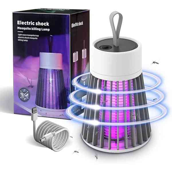 Lampe anti-moustiques électrique d'intérieur et extérieur, puissante et efficace 100 m2 (fonction de charge, gris)