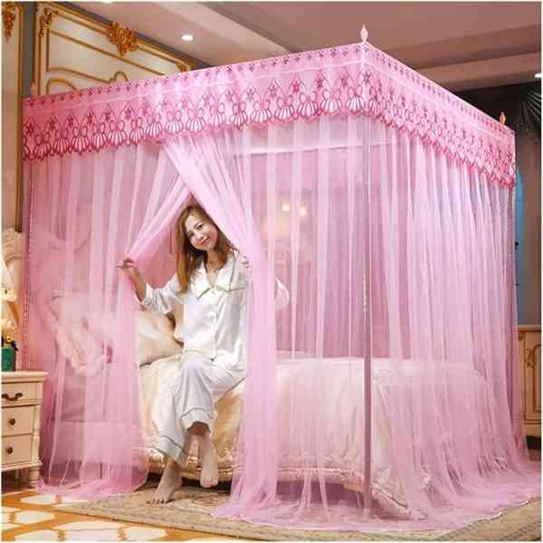 Moustiquaire avec bord en dentelle, 3 ouvertures, décoration de chambre