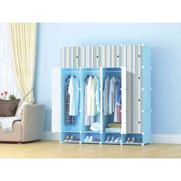 Armoire de 16 niveaux de rangement pour vêtements et chaussures facile a monter