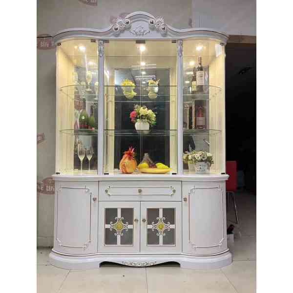 Meuble de buffet d'angle armoire européenne en bois maison bar vitrine armoire à vin