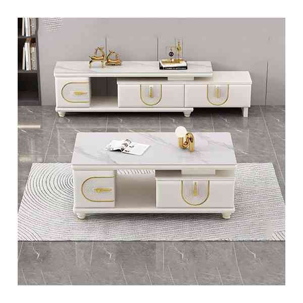 Ensemble de table basse carrée moderne avec espace de rangement pour salon, bureau