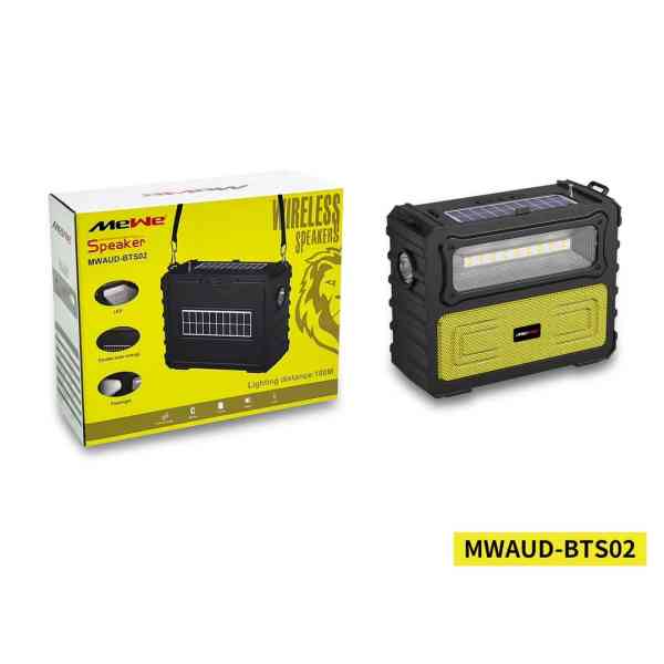 Haut-parleur Bluetooth - MEWE - MWAUD-BTS02 - Charge solaire avec lampe de poche