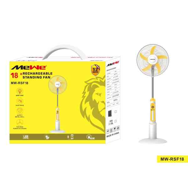 Ventilateur Rechargeable Mewei 18 pouces -Puissance et Autonomie Exceptionnelle