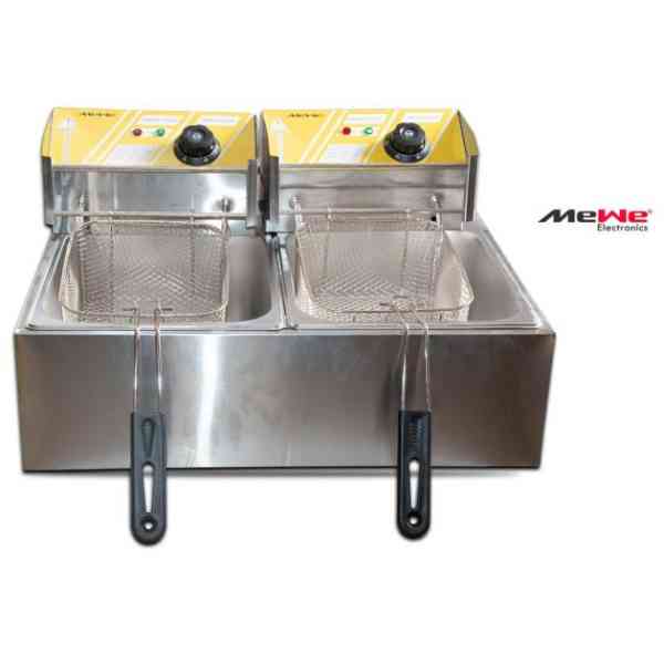 Friteuse à huile 02 compartiments à cuisson séparés - 6L + 6L