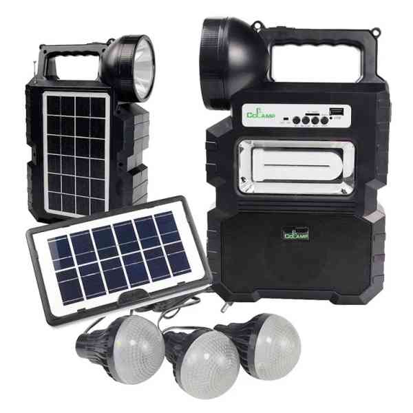 Kits de lampes solaires à DEL Système, radio portable avec haut-parleur