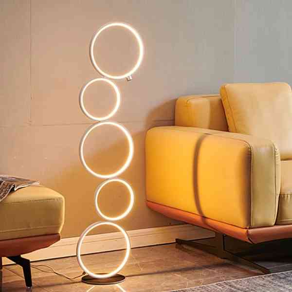 Lampadaire Nordique, Lampadaire LED Rond Créatif