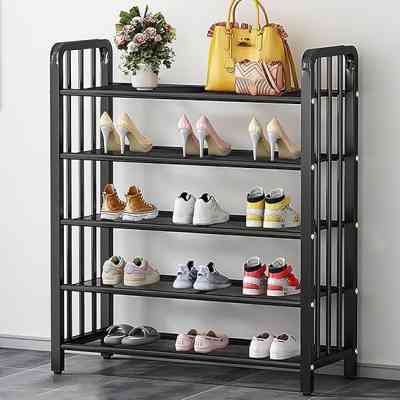 Étagère à chaussures en métal, 5 niveaux, rangement à bord étroit, gain de place, pour couloir, dortoir, salon EJXDS000245 S... Étagère à chaussures en métal, 5 niveaux, rangement à bord étroit, gain de place, pour couloir, dortoir, salon EJXDS000245 S...