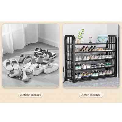 Étagère à chaussures en métal, 5 niveaux, rangement à bord étroit, gain de place, pour couloir, dortoir, salon EJXDS000245 S... Étagère à chaussures en métal, 5 niveaux, rangement à bord étroit, gain de place, pour couloir, dortoir, salon EJXDS000245 S...