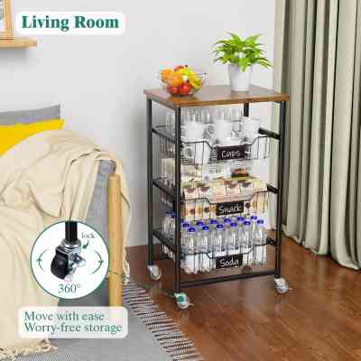 Chariot à roulettes en métal à 3 niveaux pour légumes ou fruits de cuisine EJXDS000250 Electroménager & Entretien 32 500 FCFA Chariot à roulettes en métal à 3 niveaux pour légumes ou fruits de cuisine EJXDS000250 Electroménager & Entretien 32 500 FCFA