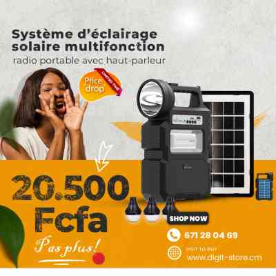 Système d'éclairage solaire multifonction Accueil 20 500 FCFA