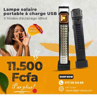 Lampe solaire portable à charge USB Accueil 11 500 FCFA Lampe solaire portable à charge USB Accueil 11 500 FCFA
