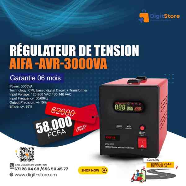 Régulateur de tension AIFA- AVT- 3000VA