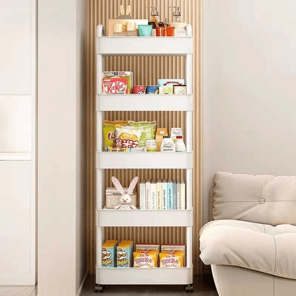Petit chariot de rangement en plastique, étagère de rangement, plusieurs étages, pour chambre à coucher