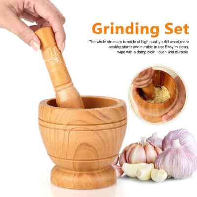 nsemble Mortier et Pilon en Bois – L'outil parfait pour écraser ail, gingembre et épices avec style ISDS00224 Electroménager...
