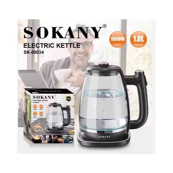Bouilloires électriques en verre transparent 220V 1800W 1.8L pour la cuisine domestique