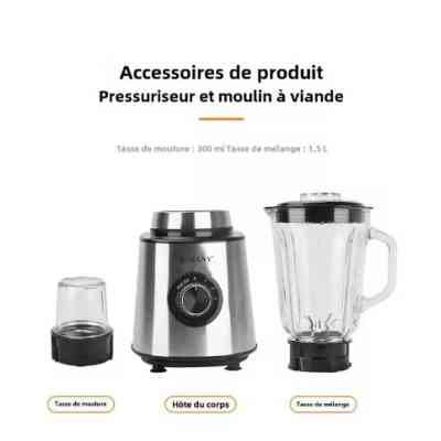 Mélangeur 2 en 1 Mélangeur à jus en acier inoxydable EJXDS000269 Electroménager & Entretien 25 000 FCFA Mélangeur 2 en 1 Mélangeur à jus en acier inoxydable EJXDS000269 Electroménager & Entretien 25 000 FCFA