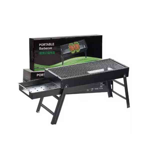Barbecue d'extérieur pliable à charbon de bois portable et léger pour camping Pique-nique Jardin Plage Fête