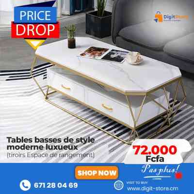 tables basses de style moderne luxueux (tiroirs espaces de rangement) Panier Festif 72 000 FCFA