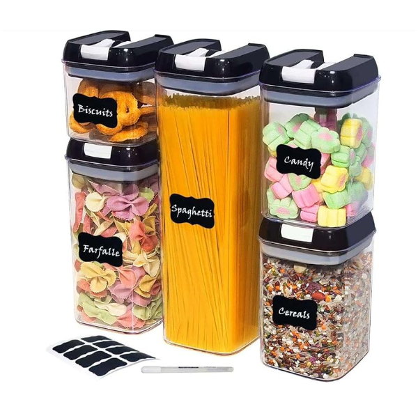 Lot de 5 récipients hermétiques pour aliments de cuisine
