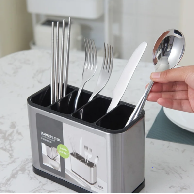Porte-ustensiles de cuisine seau baguettes cage minimaliste style japonais boîte de rangement en acier inoxydable avec égoutt... Porte-ustensiles de cuisine seau baguettes cage minimaliste style japonais boîte de rangement en acier inoxydable avec égoutt...