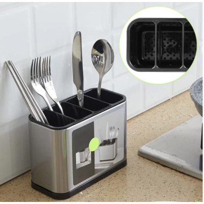 Porte-ustensiles de cuisine seau baguettes cage minimaliste style japonais boîte de rangement en acier inoxydable avec égoutt... Porte-ustensiles de cuisine seau baguettes cage minimaliste style japonais boîte de rangement en acier inoxydable avec égoutt...