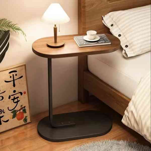 Table D'Appoint en Bois pour Canapé, Table d’appoint, Table D'Appoint en Forme de C,