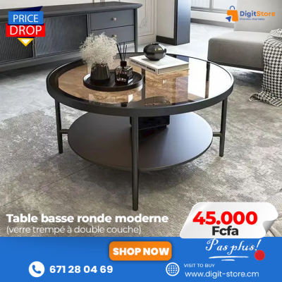 Table basse ronde moderne Panier Festif 45 000 FCFA Table basse ronde moderne Panier Festif 45 000 FCFA