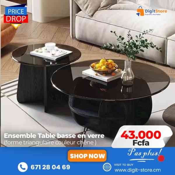 Ensemble Table basse en verre