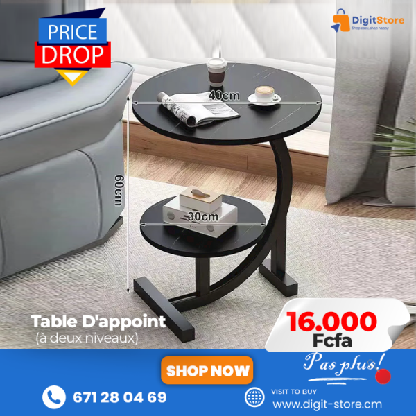 Table d'appoint à 2 niveaux