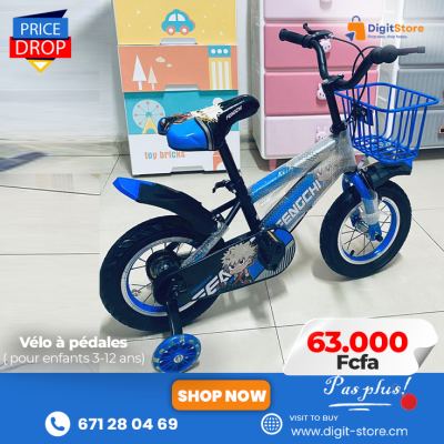 Vélo à pédales pour enfants 3-12 ans Panier Festif 63 000 FCFA