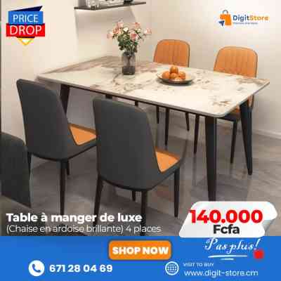Salle a manger: Table a manger de luxe + chaises en ardoise Panier Festif 140 000 FCFA Salle a manger: Table a manger de luxe + chaises en ardoise Panier Festif 140 000 FCFA