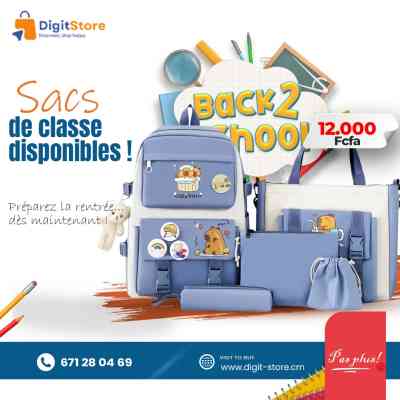Ensemble Sac à dos Kawaii 4 pièces Fournitures Scolaires 12 000 FCFA Ensemble Sac à dos Kawaii 4 pièces Fournitures Scolaires 12 000 FCFA