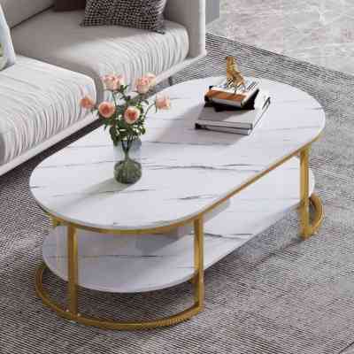 TABLE BASSE INDUSTRIELLE MODERNE – BLANC & NOIR MEDS00011 Style & confort 39 000 FCFA