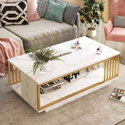 TABLE BASSE MODERNE EN MDF ET ACIER MEDS00024 Style & confort 37 000 FCFA
