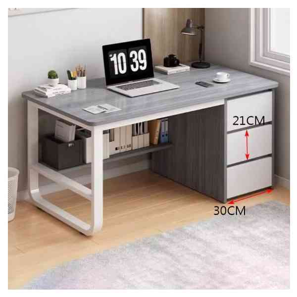 Bureau à domicile avec tiroirs, table de travail pour ordinateur