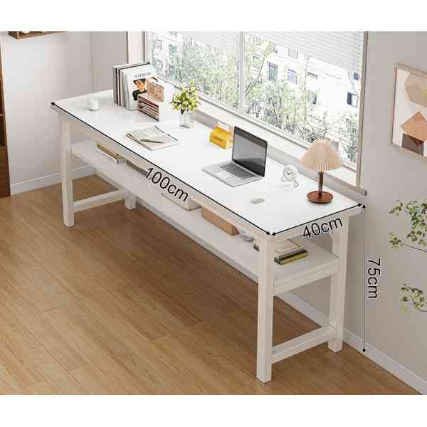 Bureau en forme de L rectangulaire.
