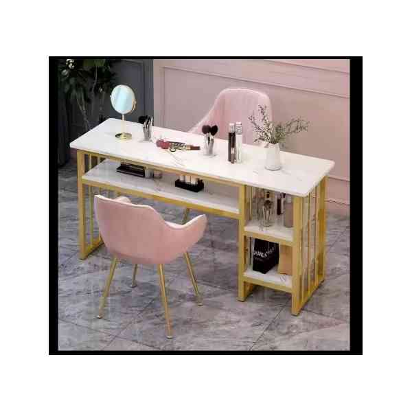 Table multifonction avec 3 étagères latérales – Modèle MEIMEI (100×40×76 cm)