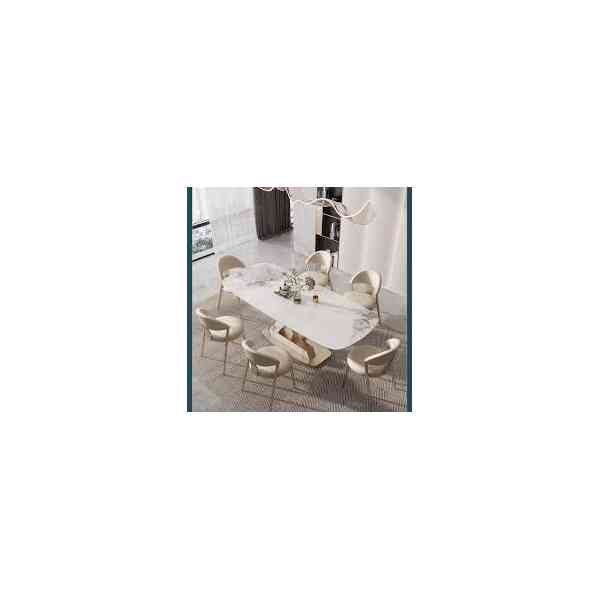 TABLE BASSE RECTANGULAIRE MINIMALISTE EN MARBRE ET METAL