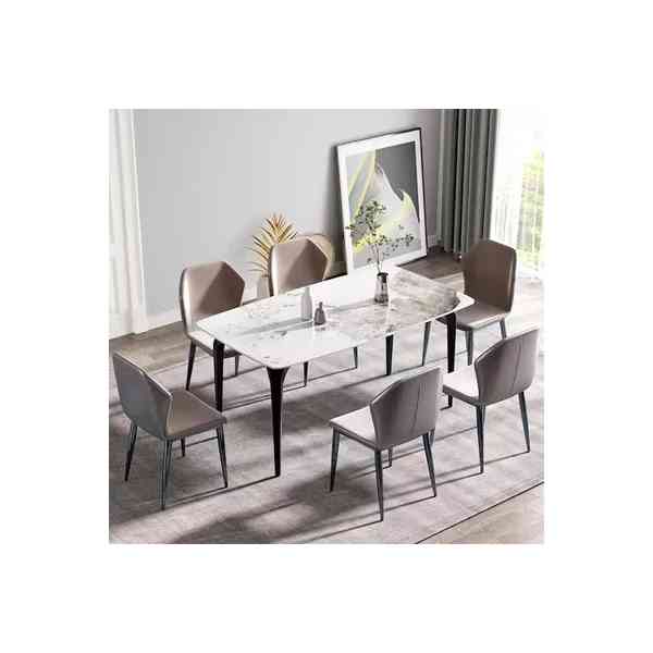 Table à Manger en Marbre avec 8 Chaises