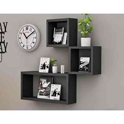 Lot de 3 Étagères Murales Carrées Rustiques blanche et noire ISDS000105 Style & confort 27 000 FCFA Lot de 3 Étagères Murales Carrées Rustiques blanche et noire ISDS000105 Style & confort 27 000 FCFA