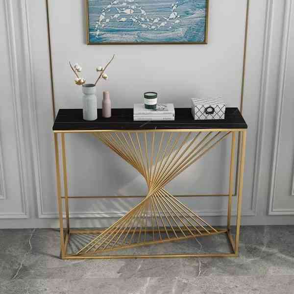 Table d’entrée en acier inoxydable doré