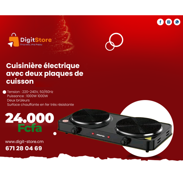Cuisinière électrique avec deux plaques de cuisson